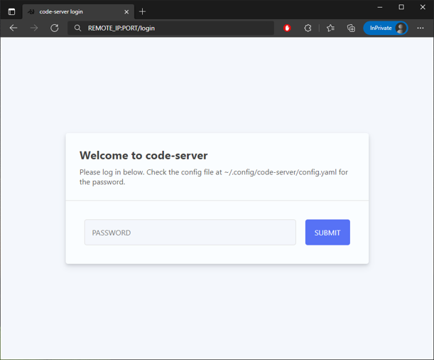 login code-server